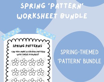 Early/First Level Maths Worksheet Bundle -Pattern (Spring Themed)
