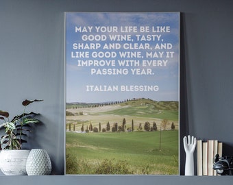 italian blessing wall art tuscany color photo framed italy photography dolce vita quote italian gift for her italian sayings decor