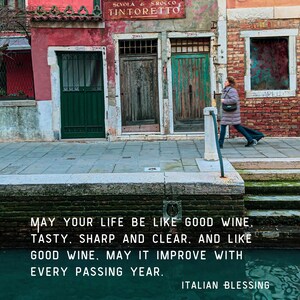 framed italian blessing print venice wall art italy photography italian quote gift italian sayings about life dolce vita home decor