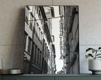 Gelateria Photo Black and White Italy Photograph Print Italy Airbnb Decor Italy Wall Art Original Photograph Italy Poster Italy Lover Gelato