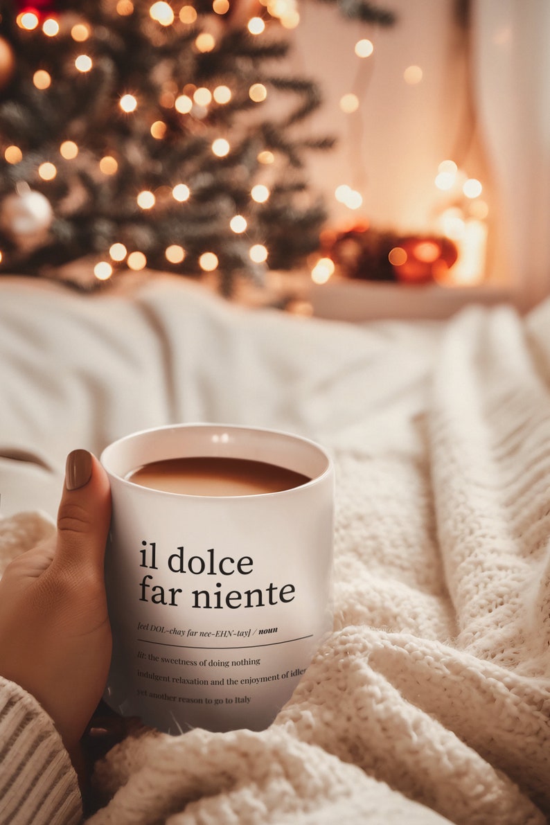 White Italy Mug White Dolce Far Niente Mug Dolce Far Niente Christmas Present Christmas Gift Italy Lover
