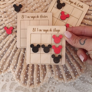 Juego 3 en raya personalizado en madera