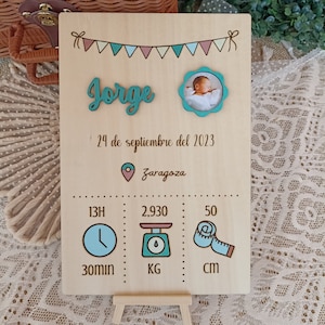 Natalicio personalizado de madera con foto