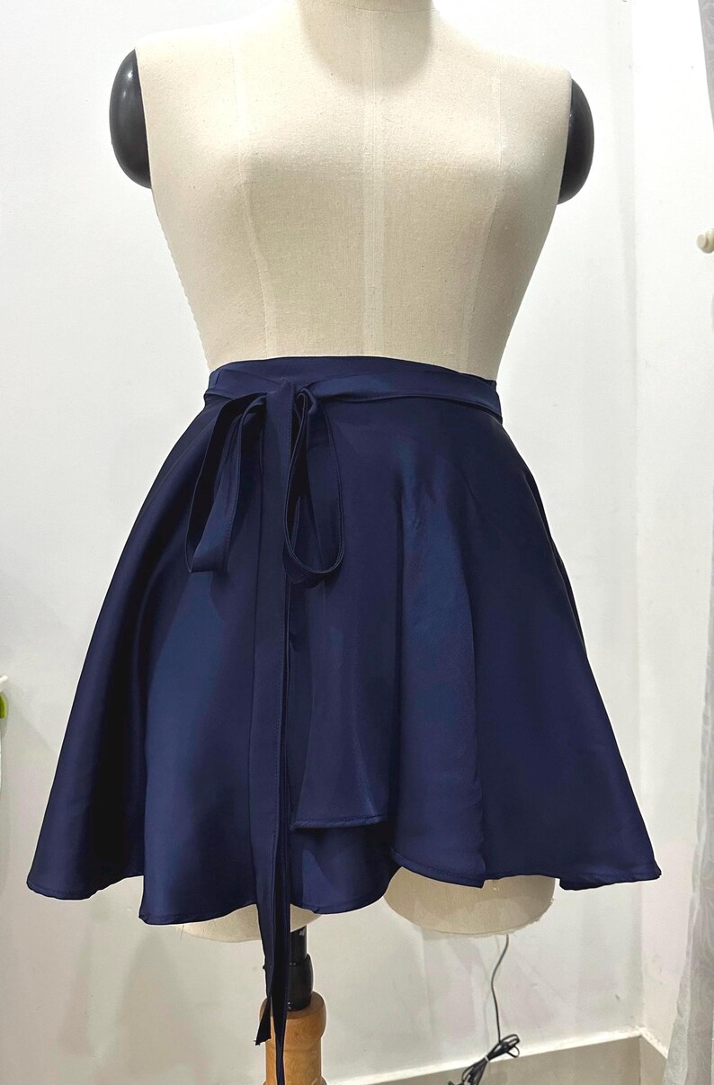 Personalizable Silk Mini Wrap Skirt High Waisted Satin Skirt Custom