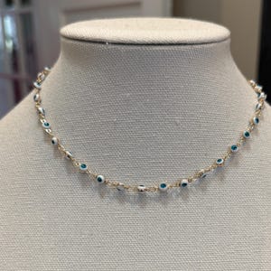 Dainty Evil Eye Choker Necklace: 18kt Gold Filled, Good Luck Amulet
