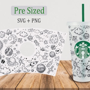 Galaxy Cold Cup SVG: 24oz Venti Full Wrap (Digital Download)