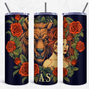 Beauty and the Beast Tumbler Design with Roses (Digital Download)