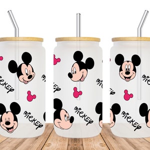 Cartoon Mouse 16oz Glass Can Tumbler Cutfile, Glass Can Wrap, Sublimation Designs, Svg Png File Digital Download