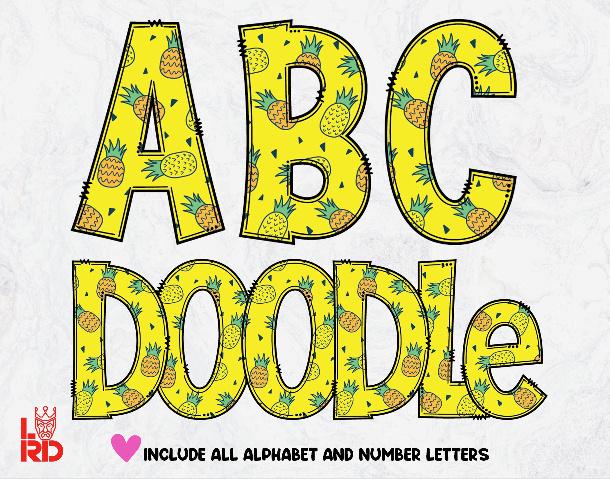 Alfabeto de piña doodle PNG: Letras de frutas de verano (Descarga ...