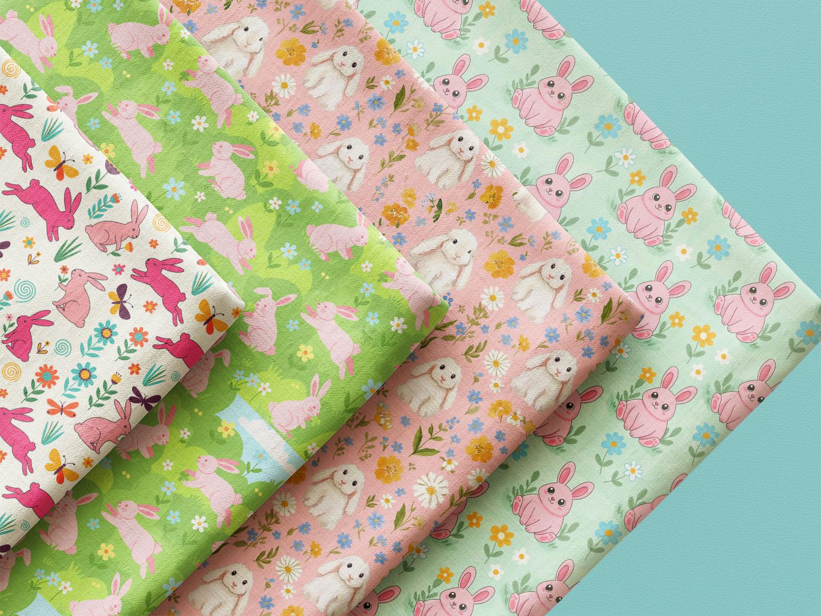Bunny Seamless Patterns Bundle: Easter Animal Digital Paper (4 Set) - Etsy