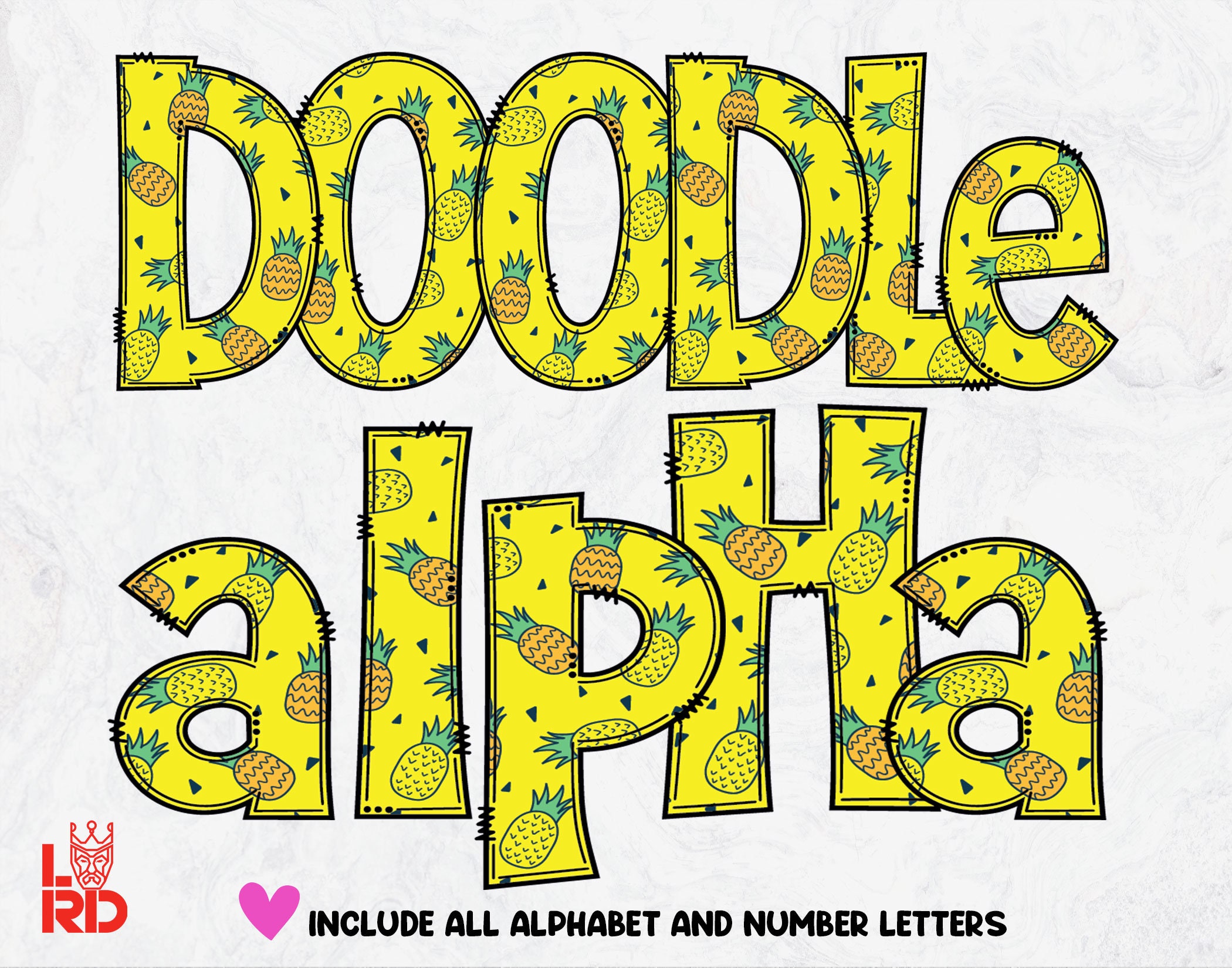 Alfabeto de piña doodle PNG: Letras de frutas de verano (Descarga ...