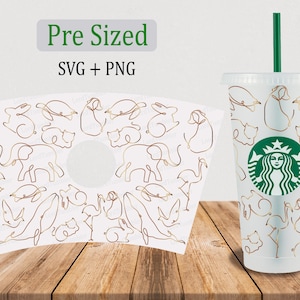 Gold Animal Cold Cup Wrap SVG: 24oz Venti Cutfile (Digital Download)