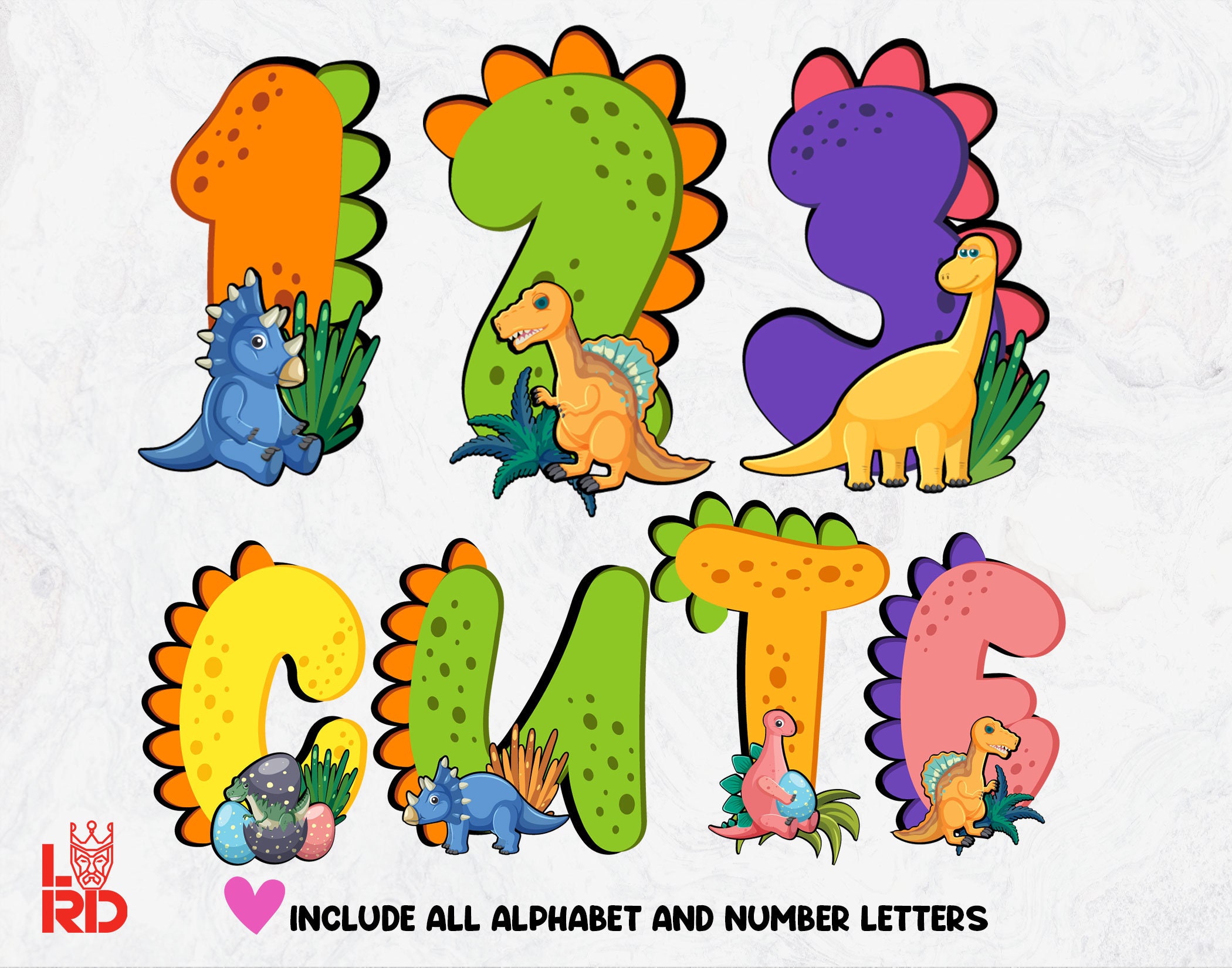 Dinosaur Alphabet PNG, Cute Boys Letters (digital Download) - Etsy