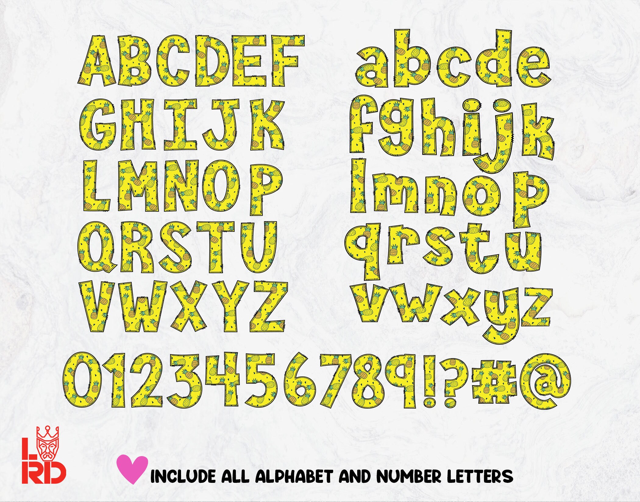 Alfabeto de piña doodle PNG: Letras de frutas de verano (Descarga ...