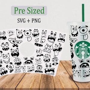 Emoji Cold Cup Wrap SVG: 24oz Venti Cup Cutfile (Digital Download)