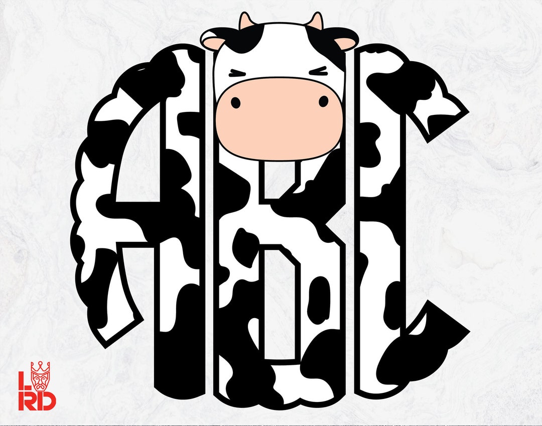 Cow Monogram Png, Animal Monogram Letters, Cow Hide Monogram PNG ...
