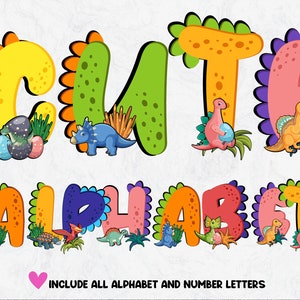 Letra de dinosaurio PNG, Alfabeto de niños, Alfabeto de dinosaurio, Alfabeto lindo, Diseño de sublimación, Descarga digital