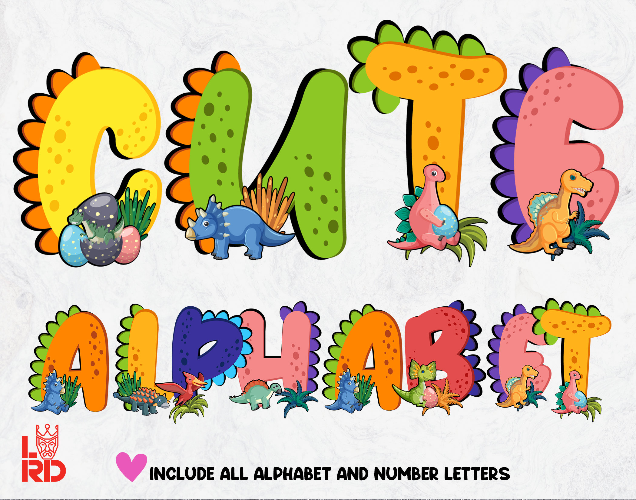 Dinosaur Alphabet PNG, Cute Boys Letters (digital Download) - Etsy