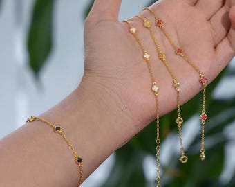 Sterlingzilveren klaverarmband: Lucky Charm-sieraden