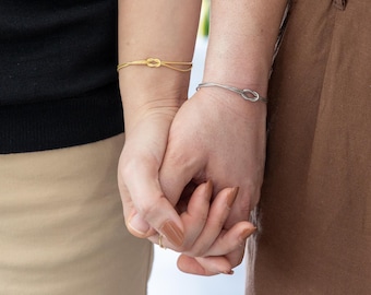 Sterling Silber Love Knot Armband Set, passender Paar Schmuck