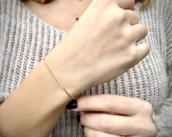 Gold Plated Sterling Silver Chain Bracelet: Unisex Italian Design