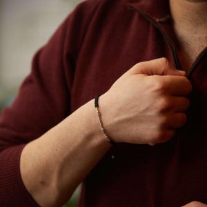 Personalized Silver Morse Code Bracelet - Handmade Jewellery Unique Gift For Love.