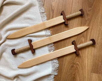 Personalized Wooden Sword, Viking Sword For Boys, Child Birthday Gift, Pretend Play Toy, Outdoor Games For Kids, Wooden Toy For Kids