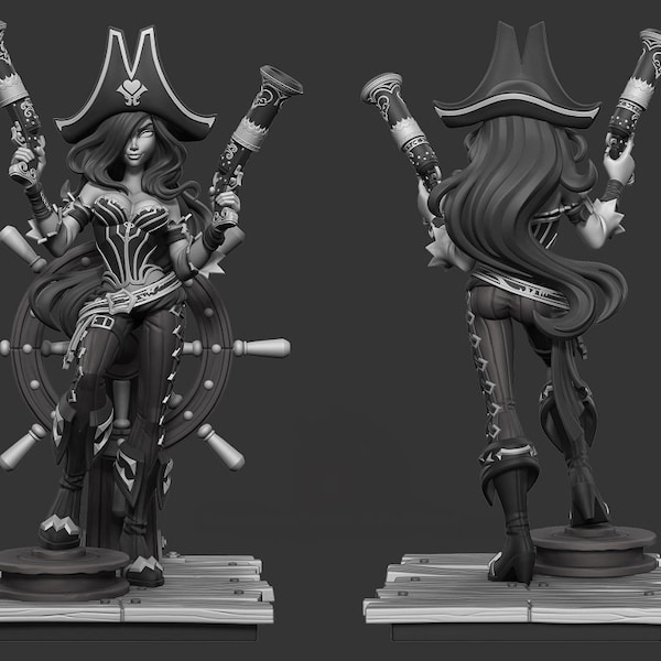 Miss Fortune league of legends I STL l 3D Digital Printing STL File for 3D Printers, Movie Characters, Games, Figures,