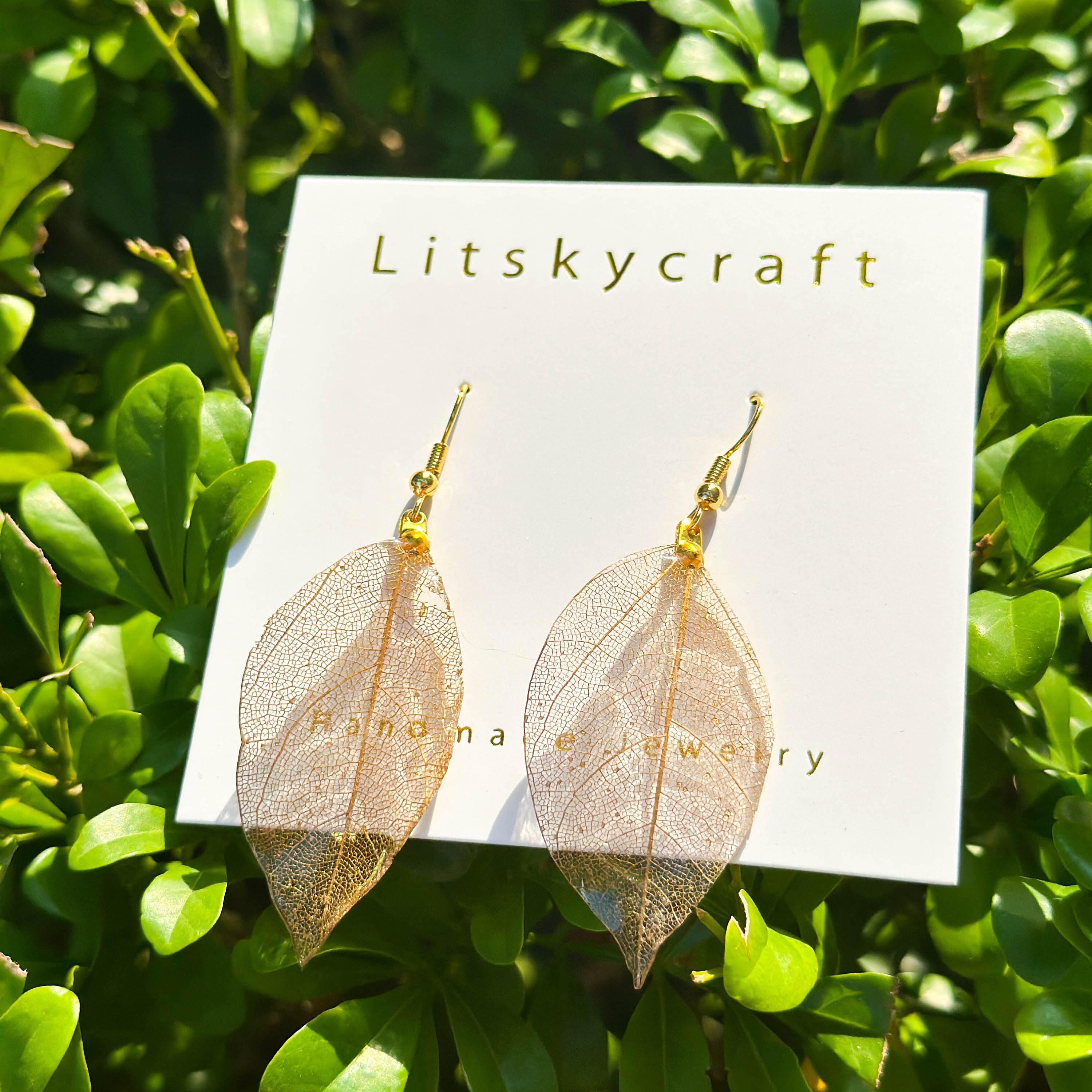 Gold Real Leaves Earrings Gold Leaf Earrings Handmade Leaves Earrings gold-real-leaves-earrings-gold-leaf-earrings-handmade-leaves-earrings