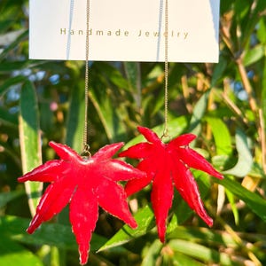 Echte Ahornblätter Ohrringe, Handgefertigte Gepresste Rote Blatt Ohrringe, Harz Blatt Ohrringe, Dired Blatt Ohrringe, Geburt Muttertag Geschenke Für Sie