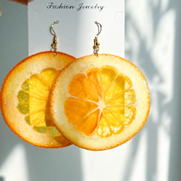 Orange Resin Earrings Etsy
