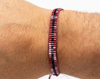 Bracelet Boho Bracelet Unisex Red black Bracelet Meditation Yoga Jewelry Gift