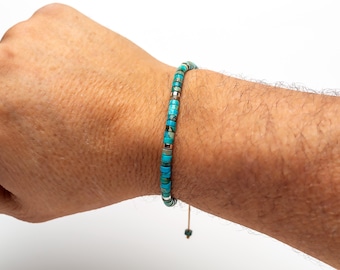 Bracelet Bead Bracelet Unisex Turquoise Small Stone Bracelet Meditation Yoga Jewelry Gift