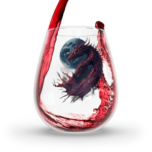 Cool dragon Wine Glass for Men Wine Glass for Men dragon Wine Glass Gift for Teacher Back to school Stemless Wine Glass, 11.75oz