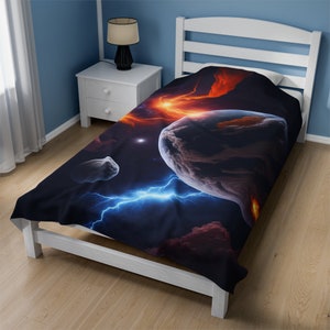 Celestial Decke Coole Mond Decke Geschenk für Kind Celestial sky Planet Decke Samt Plüsch Decke