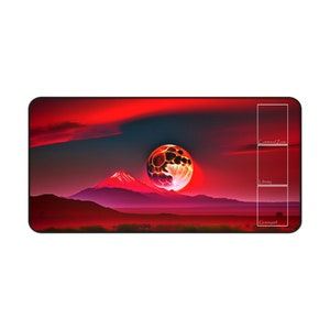 Red Moon Mountains MTG Playmat: Commander Desk Game Mat (15.5&quot; x 31&quot;)