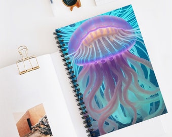 Jellyfish Spiral Notebook Cool Jellyfish Notebook Back to School Notebook Jellyfish Ocean