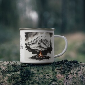 Emaille Camping Becher Cooler Camping Becher Wald Design Becher Berg Design Camping Becher