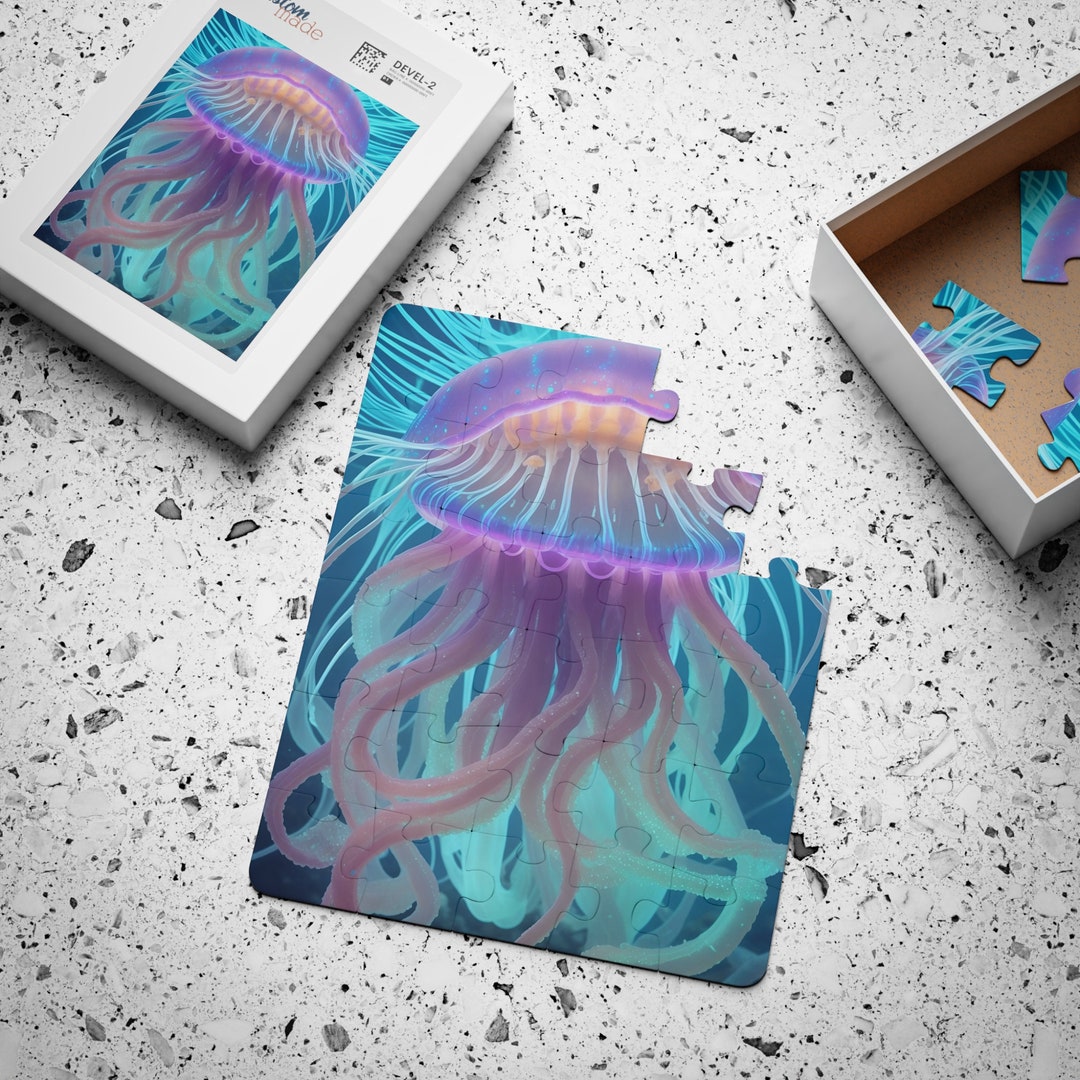 Jellyfish Kids' Puzzle Jellyfish Puzzle Back to School Etsy
