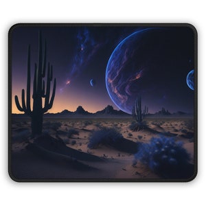 Desert Planet Mouse Pad: Space Gaming Desk Mat