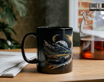 Classic Car Coffee Mug: 11oz Black Ceramic Mug
