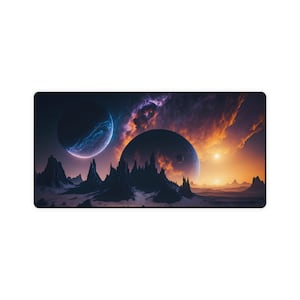 Magic Play Mat Magic Game Mat MTG Card Mat Cosmic Space Commander Grid Mat Graveyard Library Command Zone Desk Mat Playmat