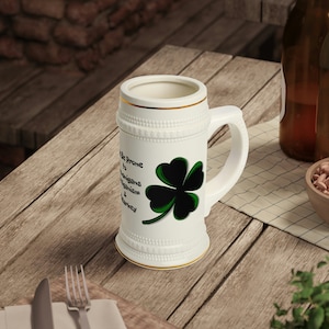 Unique Irish Beer Stein Funny Irish Beer Stein Beer Mug Gift for Dad Gift for Mom