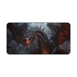 Majestic Dragon Desk Mat: Fantasy Gaming Office Decor