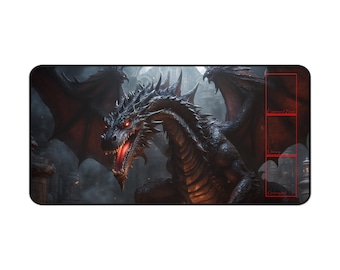 Majestätischer Drache Schreibtischmatte: Fantasy Gaming Büro Dekor