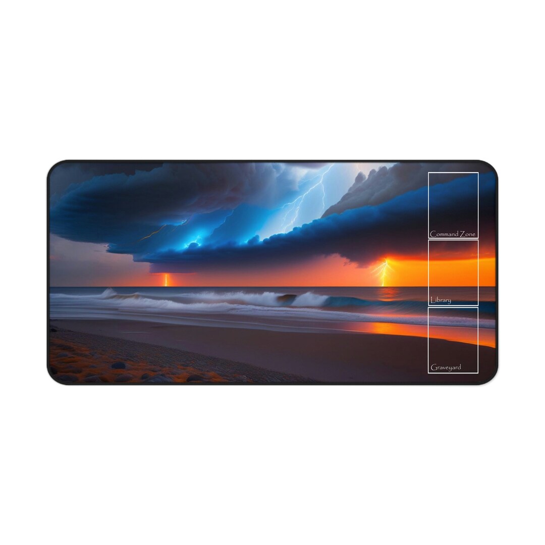 Magic Play Mat Magic Board Mat MTG Game Mat Blue Orange Sky Rough Sea