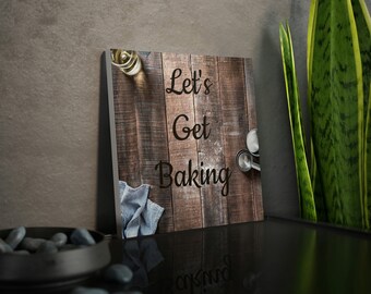 Kitchen Wall Art Baking Canvas Wall Art Let's Get Baking Gift for Mom