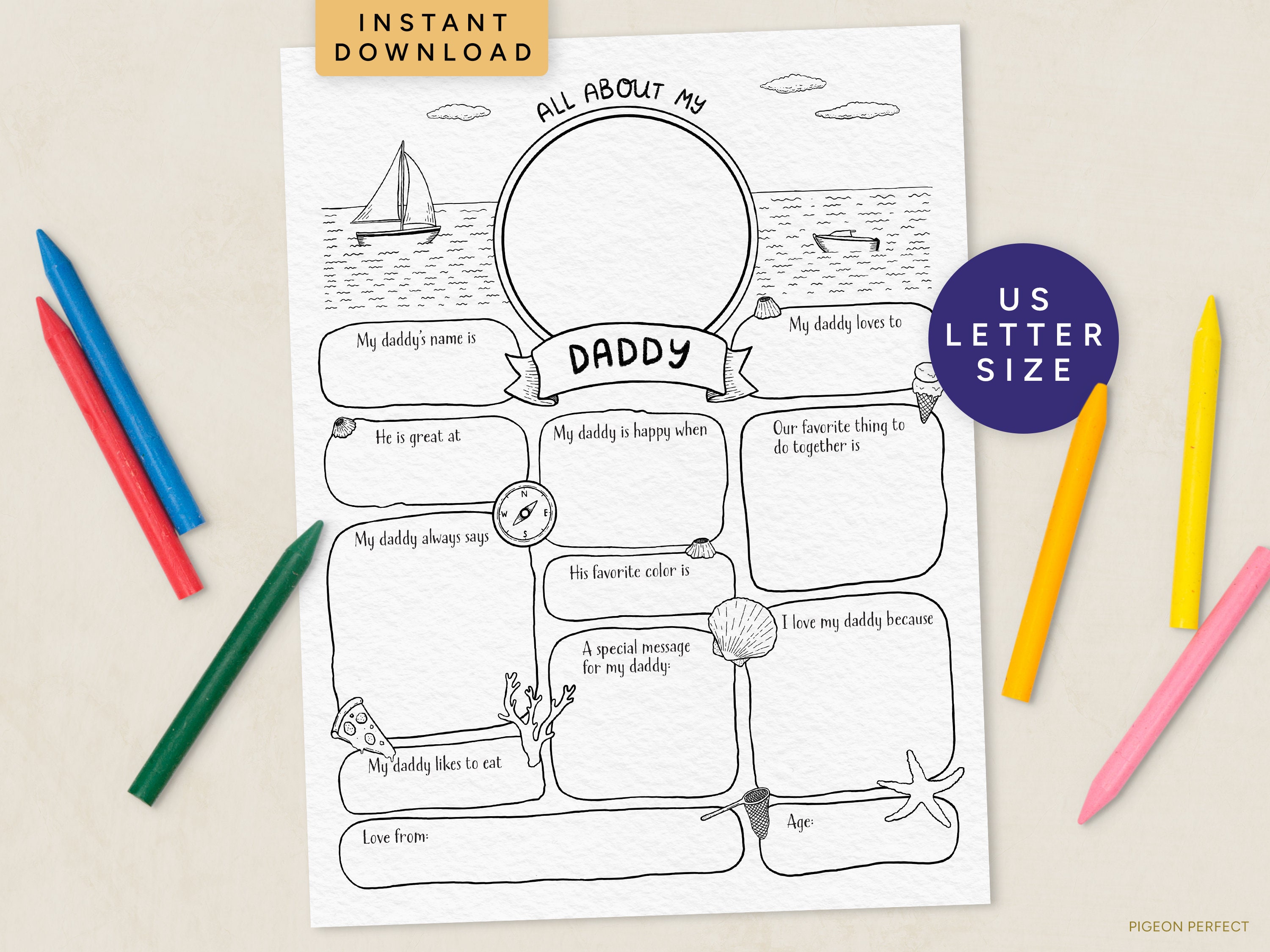 Father's Day Questionnaire, All About My Daddy Printable, Fill in the ...