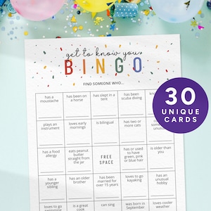Editable Get to Know You Bingo, Find The Guest Bingo, Coworker Bingo, Mingle Bingo, Icebreaker Games, Office Party Games