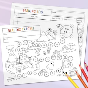 Tracker di lettura per bambini, registro di lettura, sfida di lettura estiva, registro di libri estivi